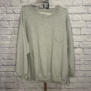 Aerie xl sweatshirt Gray Oversized Pocket Crewneck comfy lounge pullover